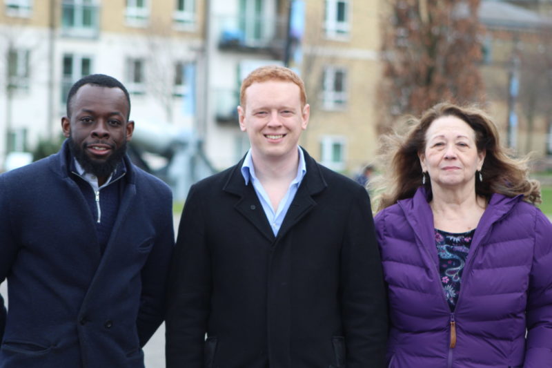 Joshua Ayodele, Sam Littlewood and Jackie Smith - your local Labour team for Woolwich Arsenal
